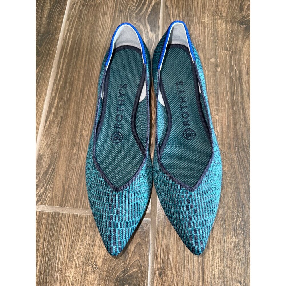 Rothy's Size 7 Spruce Python Blue Points Worn 1 T… - image 1